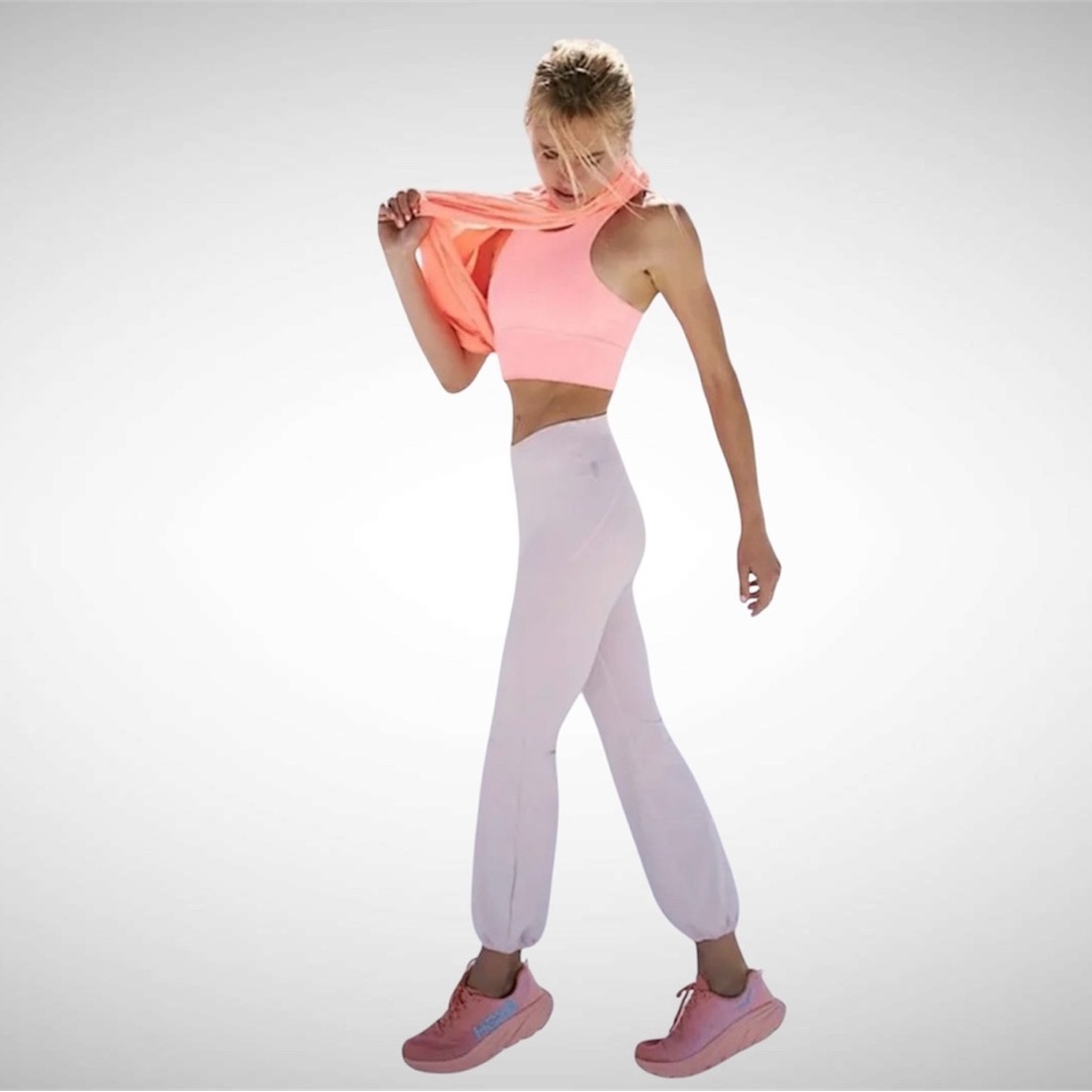 Free People Pink Crop Tank Top & Light Pink Jogger Set